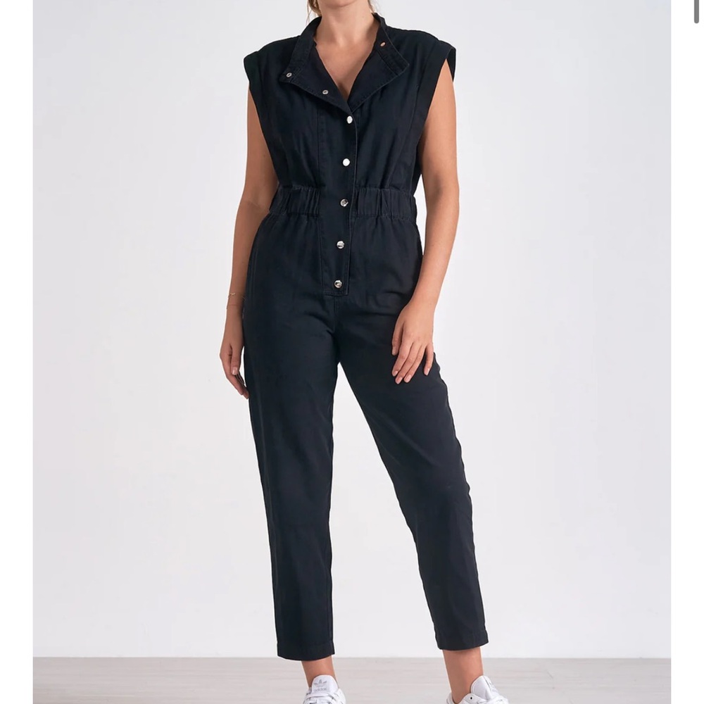 New black denim jumpsuit